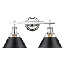  3306-BA2 CH-BLK - Orwell 2-Light Vanity Light in Chrome with Matte Black